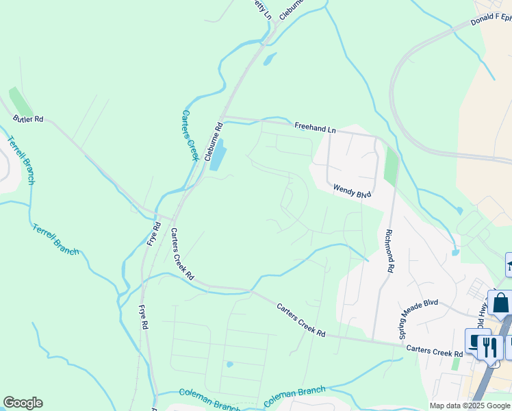 map of restaurants, bars, coffee shops, grocery stores, and more near 3040 Cleburne Rd in Columbia