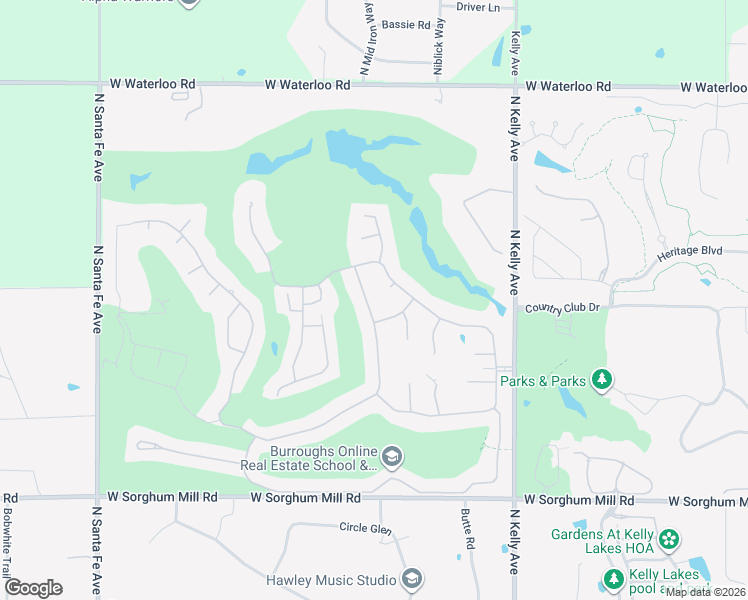 map of restaurants, bars, coffee shops, grocery stores, and more near 6109 Oak Tree Road in Edmond