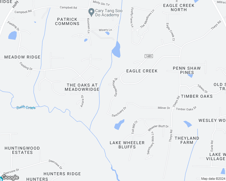map of restaurants, bars, coffee shops, grocery stores, and more near 2020 Gardenbrook Drive in Raleigh