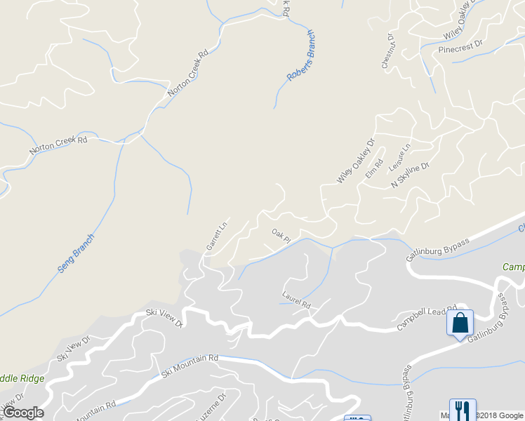 map of restaurants, bars, coffee shops, grocery stores, and more near 1084 Wiley Oakley Drive in Gatlinburg