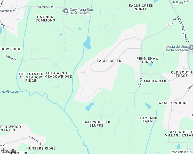 map of restaurants, bars, coffee shops, grocery stores, and more near 2025 Gardenbrook Drive in Raleigh