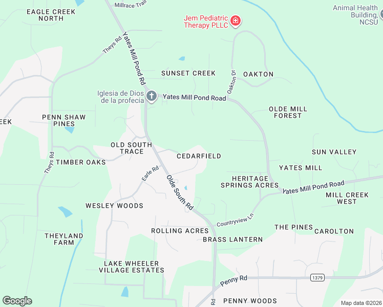 map of restaurants, bars, coffee shops, grocery stores, and more near 4705 Cedarfield Drive in Raleigh