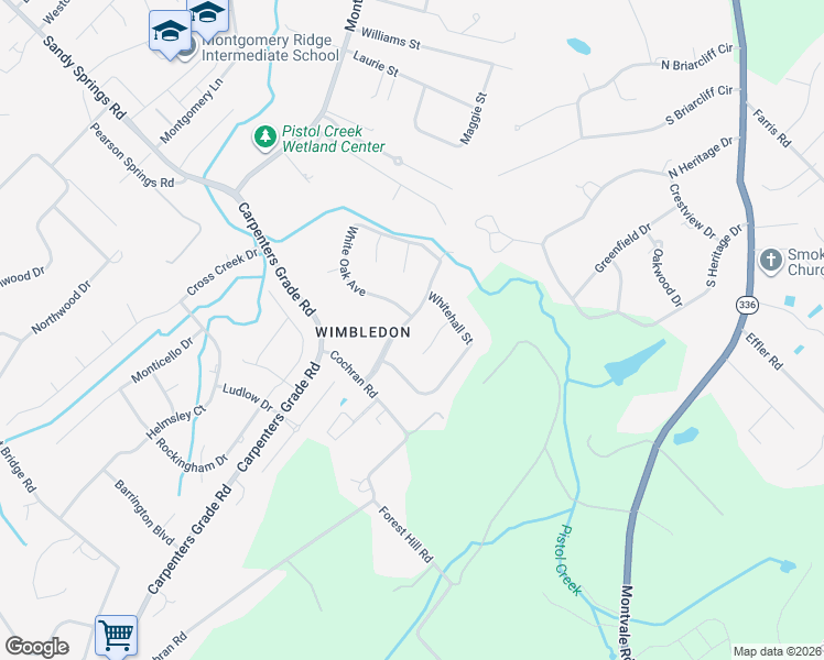 map of restaurants, bars, coffee shops, grocery stores, and more near 1926 Wimbledon Boulevard in Maryville