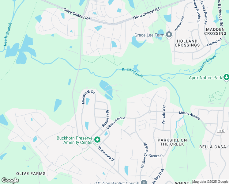 map of restaurants, bars, coffee shops, grocery stores, and more near 2903 Muchalls Lane in Apex