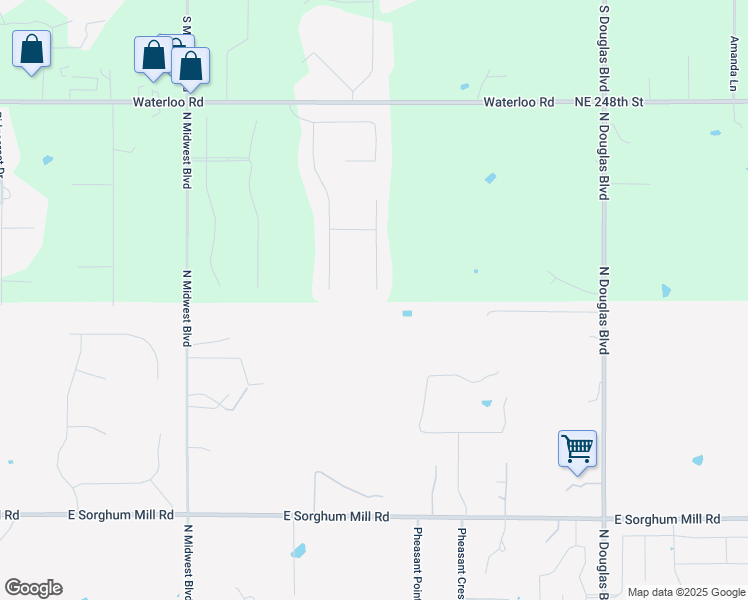 map of restaurants, bars, coffee shops, grocery stores, and more near 6227 Stone Hill Drive in Edmond