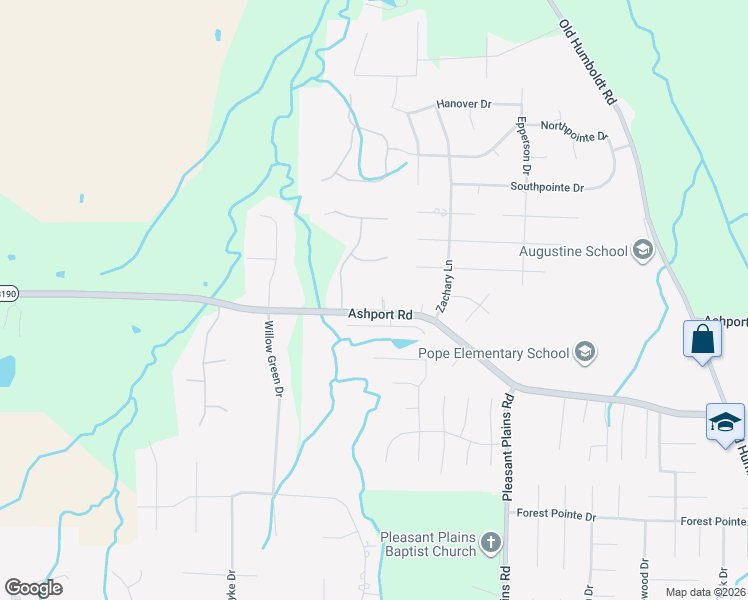 map of restaurants, bars, coffee shops, grocery stores, and more near 40 Arbor View Drive in Jackson