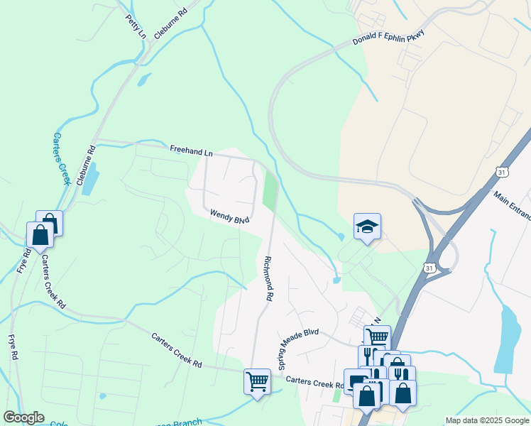 map of restaurants, bars, coffee shops, grocery stores, and more near 1852 Wendy Boulevard in Columbia