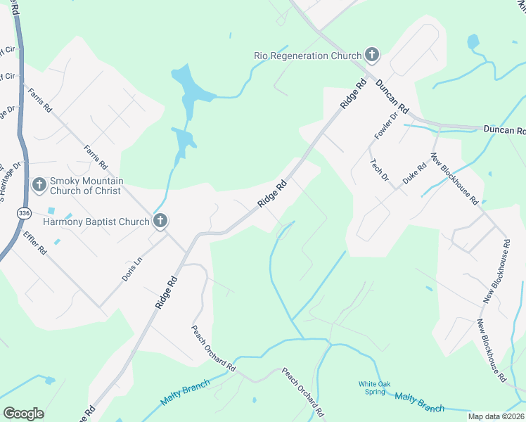 map of restaurants, bars, coffee shops, grocery stores, and more near 2406 Crestline Drive in Maryville