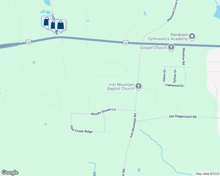 map of restaurants, bars, coffee shops, grocery stores, and more near 2273 Wildflower Ct in Asheboro
