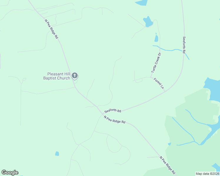 map of restaurants, bars, coffee shops, grocery stores, and more near 1623 North Pea Ridge Road in Pittsboro