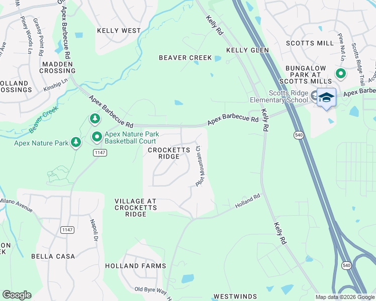 map of restaurants, bars, coffee shops, grocery stores, and more near 2203 Brasstown Lane in Apex