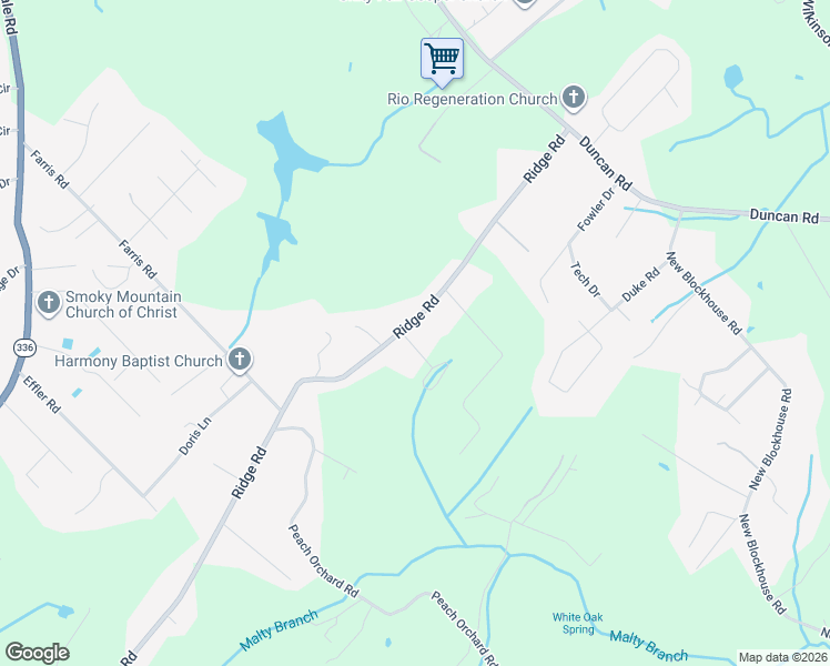 map of restaurants, bars, coffee shops, grocery stores, and more near 2406 Crestline Dr in Maryville