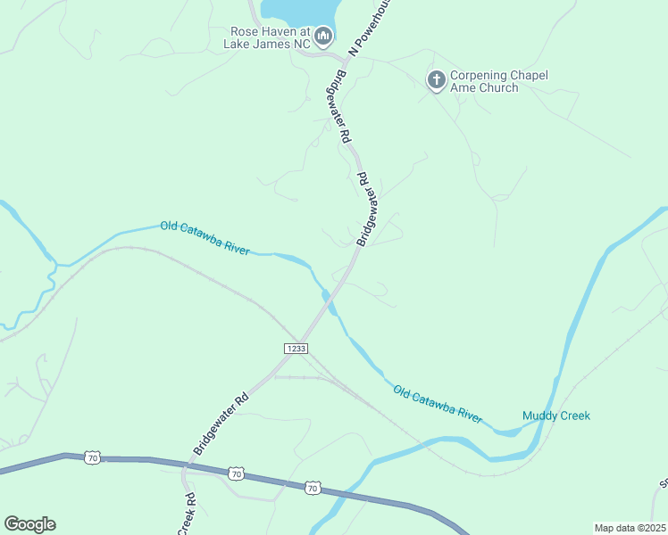 map of restaurants, bars, coffee shops, grocery stores, and more near 3118 Bridgewater Road in Morganton