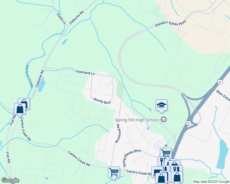 map of restaurants, bars, coffee shops, grocery stores, and more near 1852 Wendy Boulevard in Columbia