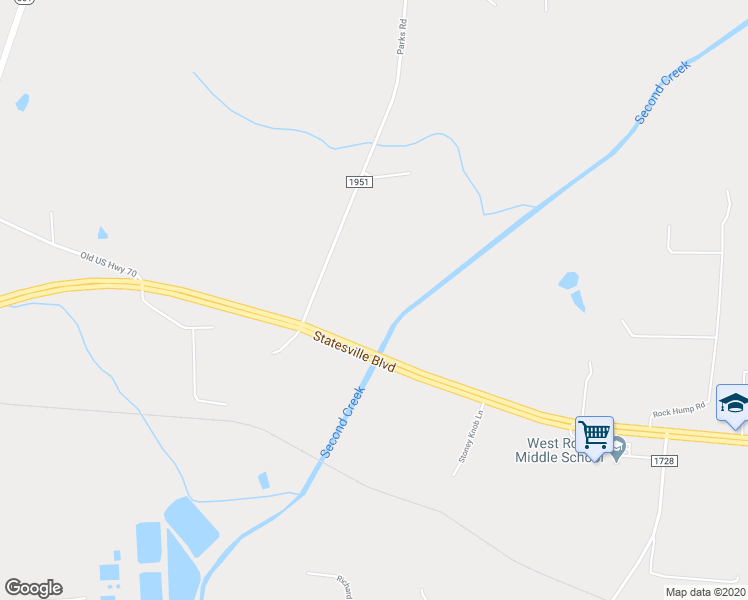 map of restaurants, bars, coffee shops, grocery stores, and more near 2885 Parks Road in Salisbury
