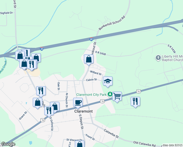 map of restaurants, bars, coffee shops, grocery stores, and more near 3073 School Street in Claremont