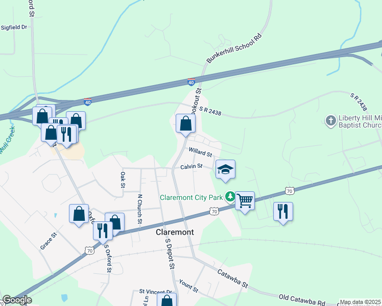 map of restaurants, bars, coffee shops, grocery stores, and more near 3073 School Street in Claremont