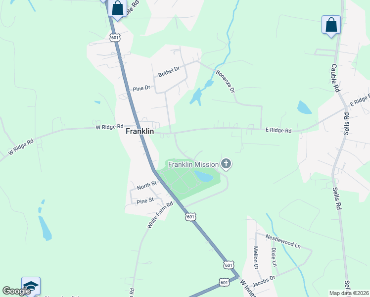 map of restaurants, bars, coffee shops, grocery stores, and more near 4265 Franklin Comm Center Road in Salisbury