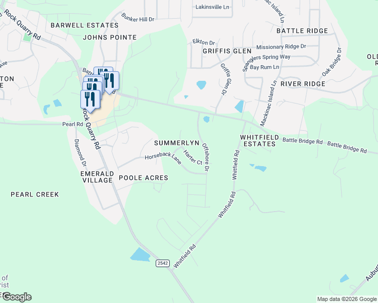 map of restaurants, bars, coffee shops, grocery stores, and more near 6830 Harter Court in Raleigh