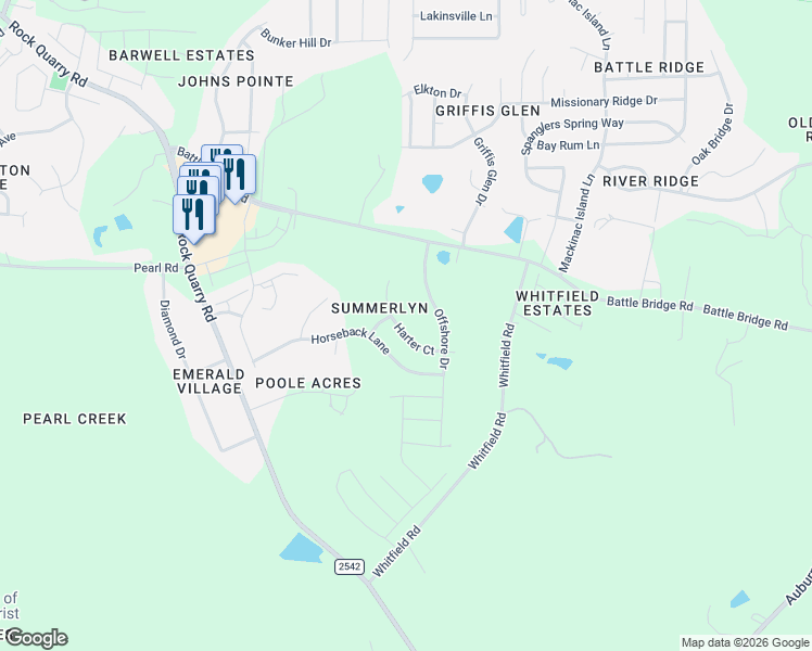 map of restaurants, bars, coffee shops, grocery stores, and more near 6830 Harter Court in Raleigh