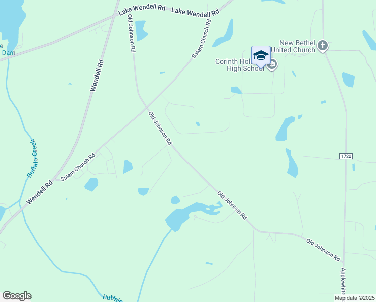 map of restaurants, bars, coffee shops, grocery stores, and more near 783 Old Johnson Road in Wendell