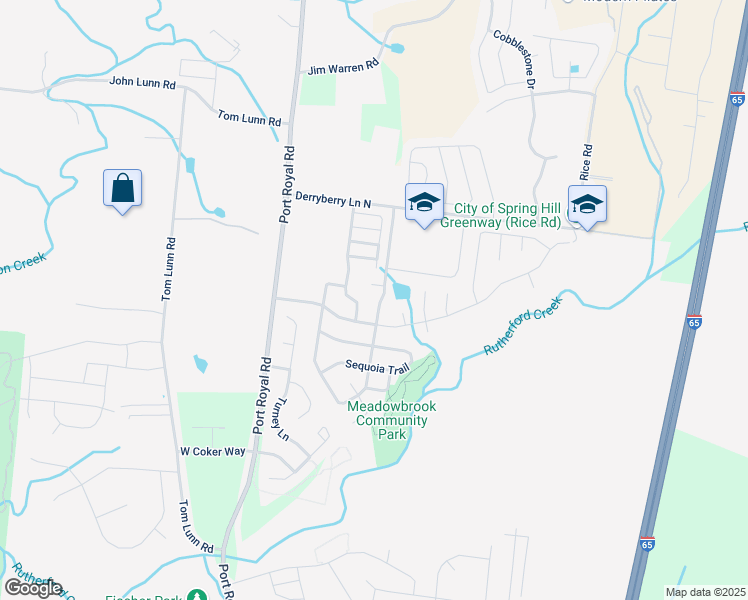 map of restaurants, bars, coffee shops, grocery stores, and more near 1017 Longhunter Chase Drive in Spring Hill