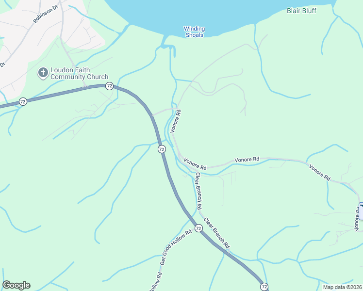 map of restaurants, bars, coffee shops, grocery stores, and more near 711 Clear Branch Road in Loudon