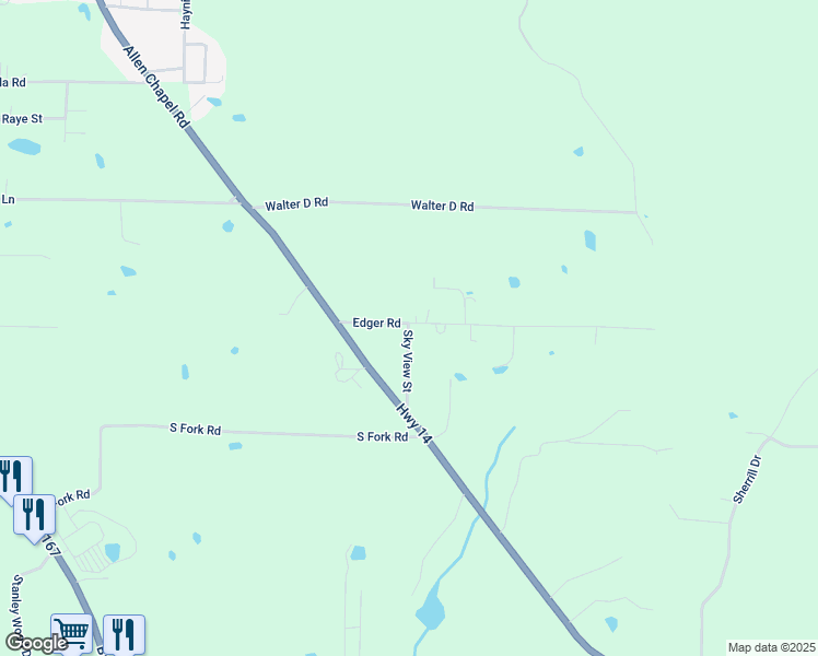map of restaurants, bars, coffee shops, grocery stores, and more near Edger Road in Batesville