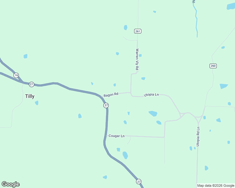 map of restaurants, bars, coffee shops, grocery stores, and more near 36462 Arkansas 27 in Tilly