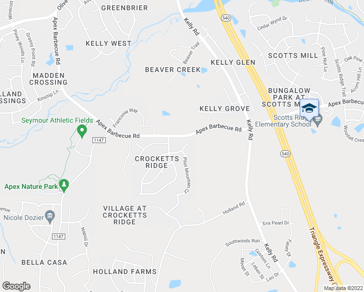 map of restaurants, bars, coffee shops, grocery stores, and more near 2001 Brasstown Lane in Apex