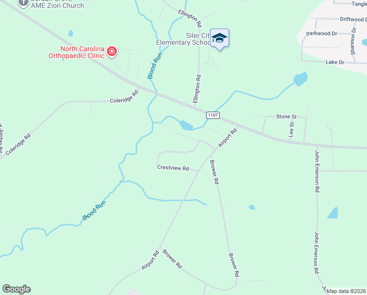 map of restaurants, bars, coffee shops, grocery stores, and more near 151 Elder Road in Siler City