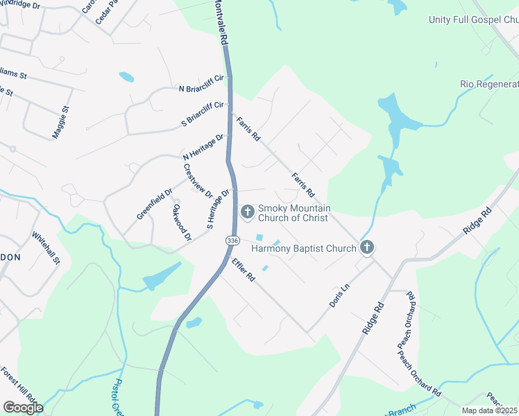 map of restaurants, bars, coffee shops, grocery stores, and more near 2303 Pinewood Drive in Maryville