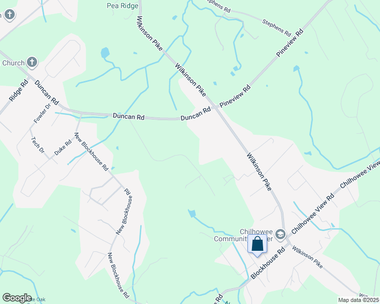 map of restaurants, bars, coffee shops, grocery stores, and more near 2836 Norcross Road in Maryville