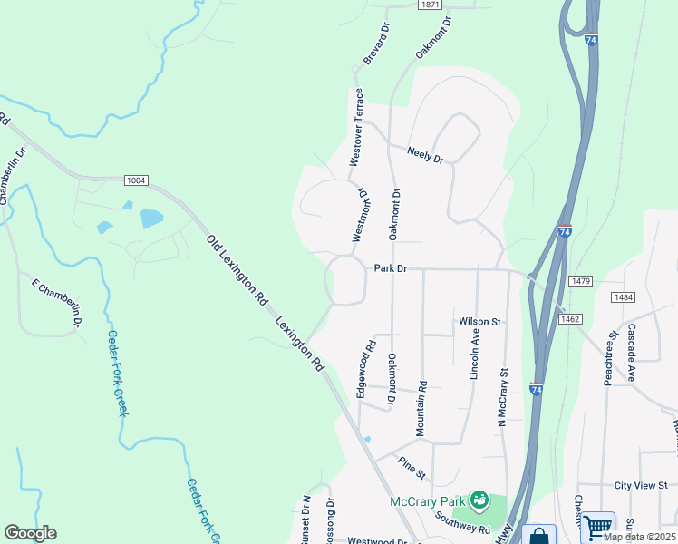 map of restaurants, bars, coffee shops, grocery stores, and more near 838 Westmont Drive in Asheboro