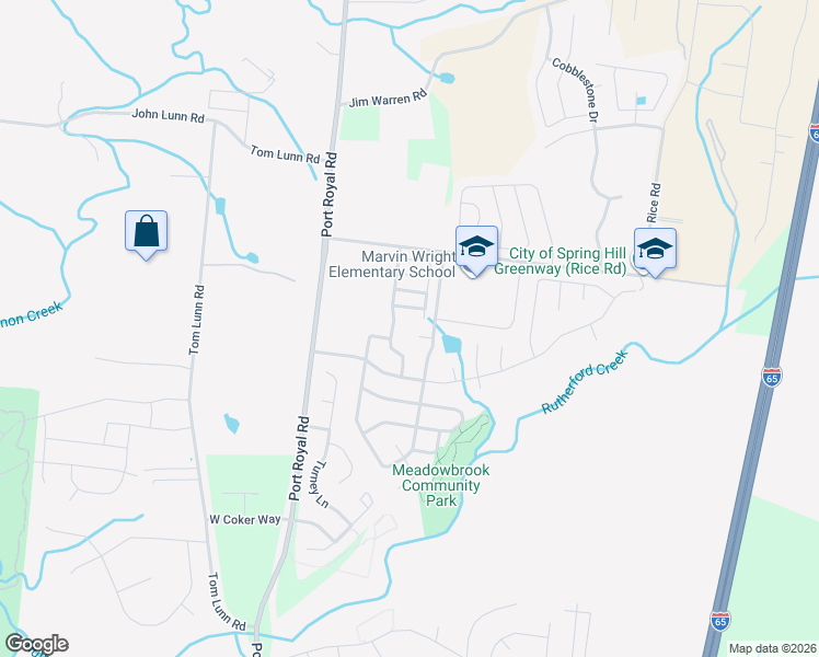 map of restaurants, bars, coffee shops, grocery stores, and more near 8006 Alydar Court in Spring Hill