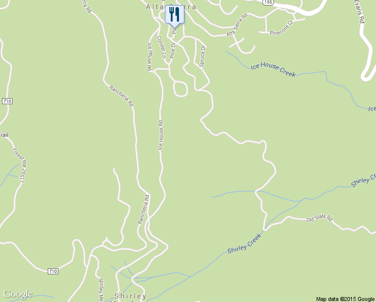 map of restaurants, bars, coffee shops, grocery stores, and more near 10124 Sequoia Drive in Alta Sierra