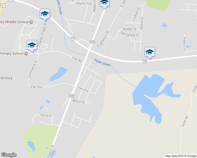 map of restaurants, bars, coffee shops, grocery stores, and more near 453 Martindale Street in Ripley