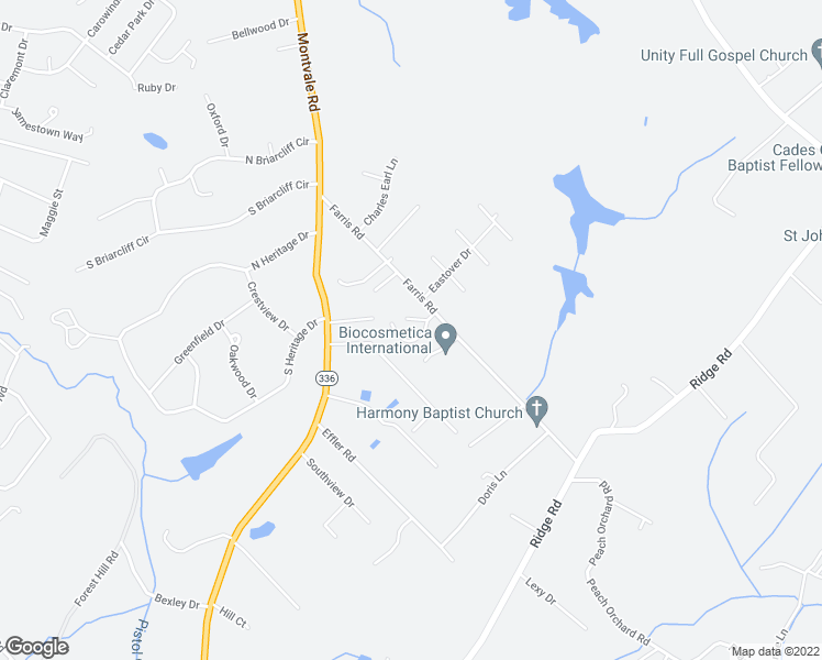 map of restaurants, bars, coffee shops, grocery stores, and more near 2105 Farris Road in Maryville