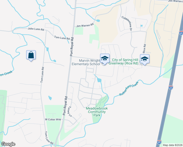 map of restaurants, bars, coffee shops, grocery stores, and more near 8006 Alydar Court in Spring Hill