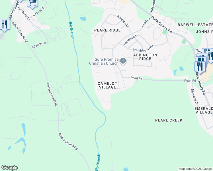 map of restaurants, bars, coffee shops, grocery stores, and more near in Wake County