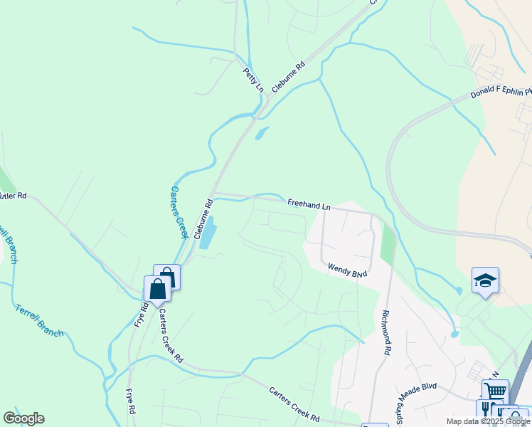 map of restaurants, bars, coffee shops, grocery stores, and more near 3134 Freehand Lane in Columbia