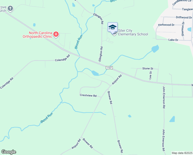 map of restaurants, bars, coffee shops, grocery stores, and more near 150 Elder Road in Siler City