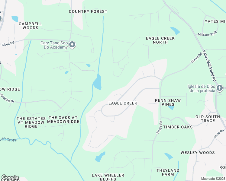 map of restaurants, bars, coffee shops, grocery stores, and more near 1909 Freewood Court in Raleigh