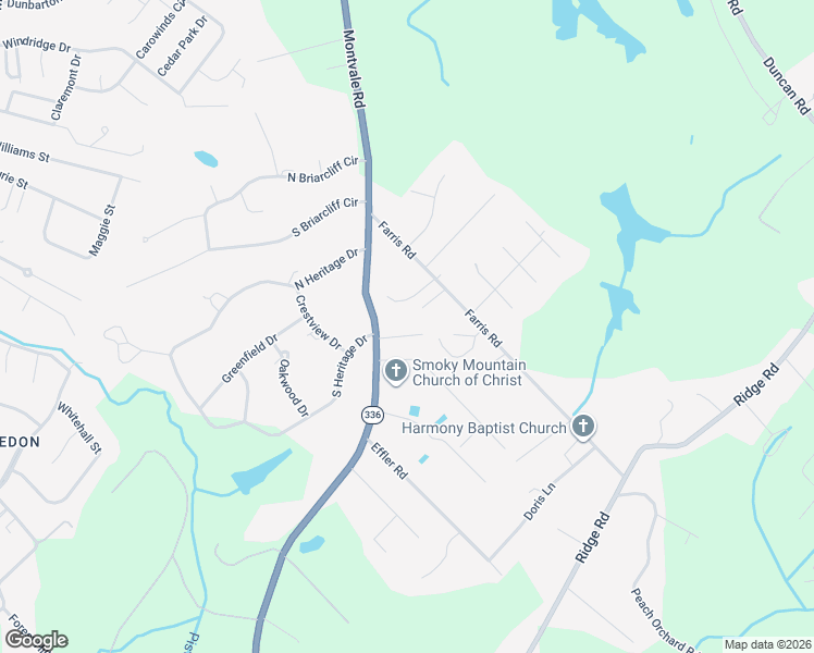 map of restaurants, bars, coffee shops, grocery stores, and more near 2007 Farris Road in Maryville
