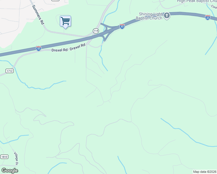 map of restaurants, bars, coffee shops, grocery stores, and more near 21 Stones Throw Drive in Valdese