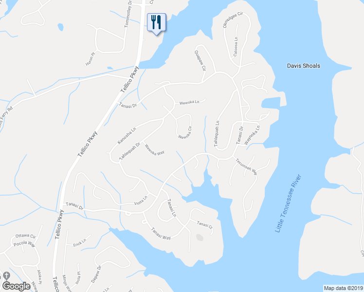 map of restaurants, bars, coffee shops, grocery stores, and more near 412 Wewoka Circle in Loudon