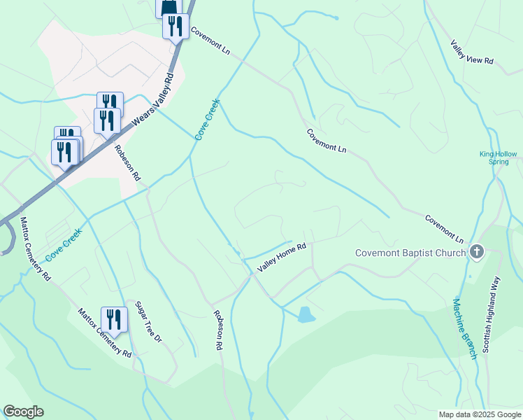 map of restaurants, bars, coffee shops, grocery stores, and more near 3354 Spring View Drive in Sevierville