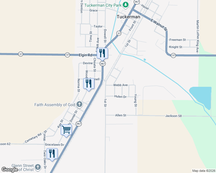 map of restaurants, bars, coffee shops, grocery stores, and more near 600 1st Street in Tuckerman