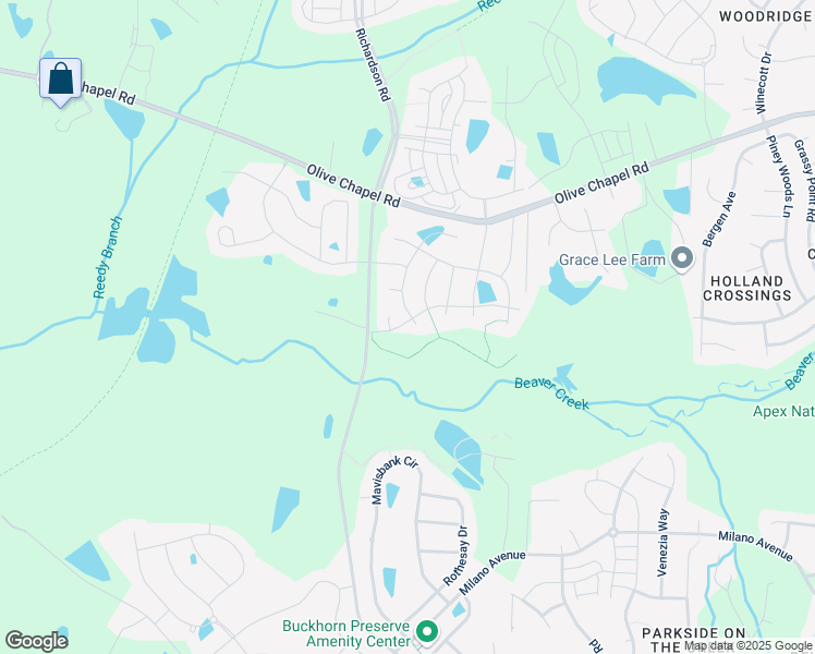 map of restaurants, bars, coffee shops, grocery stores, and more near 1600 Tinos Overlook Way in Apex