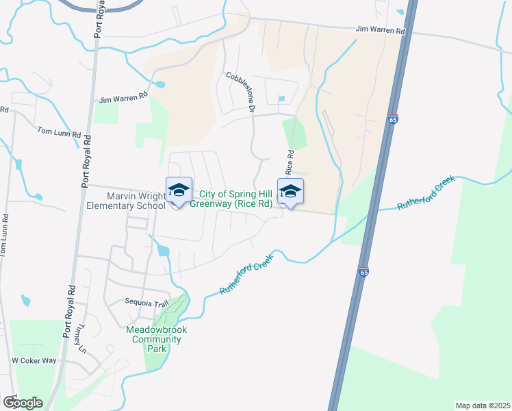 map of restaurants, bars, coffee shops, grocery stores, and more near 4657 Derryberry Lane North in Spring Hill